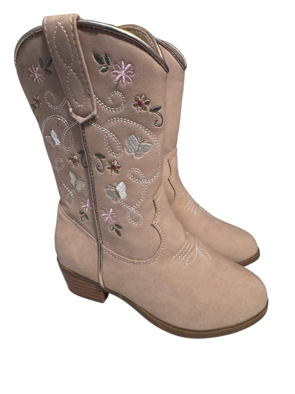 Girls’ Sugar Blush Pink Embroidered Western Zip-up Boots - 11 - Picture 3 of 9